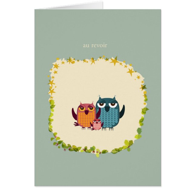 Cartão família da coruja (Frente)