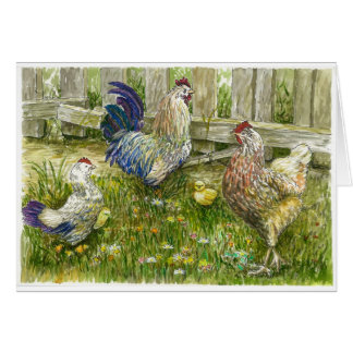 Cartão Família da galinha