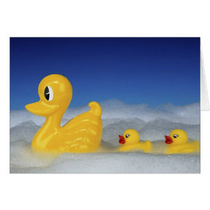 Cartão Família de borracha do pato