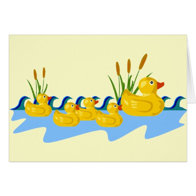 Cartão Família de borracha do pato (Frente Horizontal)