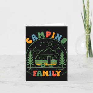 Cartão Família de camping tripulação de férias de verão d