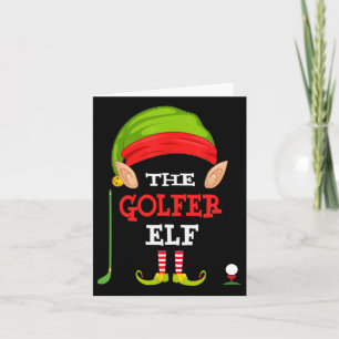 Cartão Família de Elfo Golfista Correspondente de Roupas