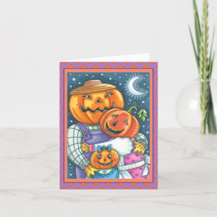 Cartão FAMÍLIA DE JACK O LANTERN, Vazio COLORIDO E FELIZ