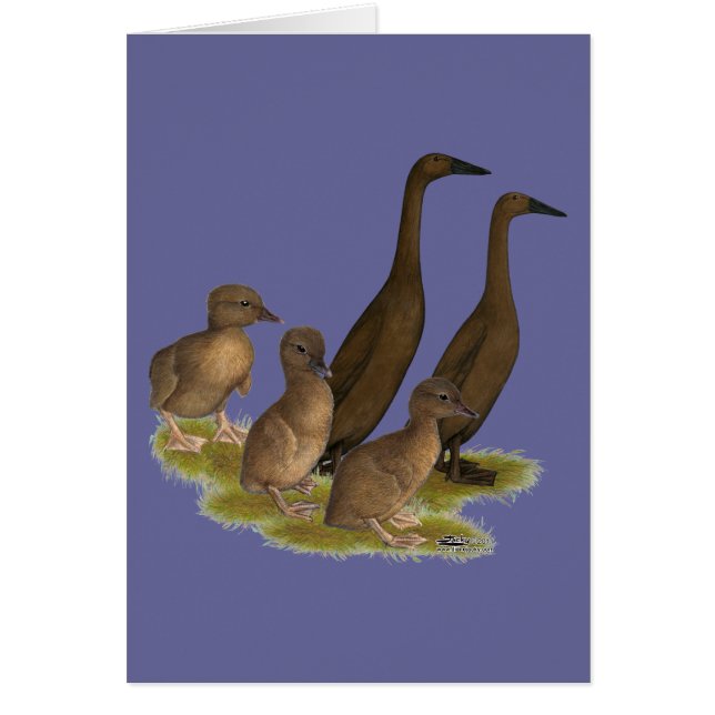 Cartão Família de Pato Chocolate Runner (Frente)