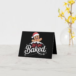 Cartão Família do Homem de Biscoito de Natal Vamos Ficar 