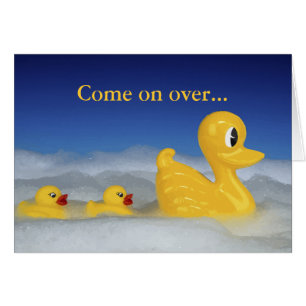 Cartão Família Ducky de borracha no banho