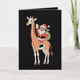 Cartão Família Girafa do Natal Temporada de Férias de Nat