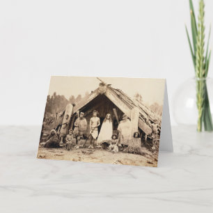 Cartão Família Maori, Nova Zelândia, c.1880s (albumen imp