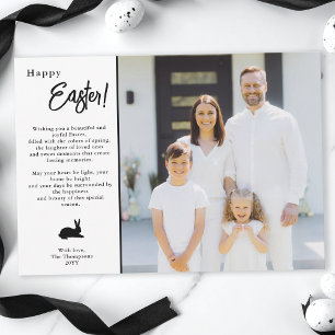 Cartão Família Moderna Minimalista Preto e Branco Foto de