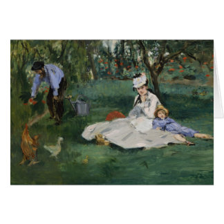 Cartão Família Monet em seu Jardim - Édouard Manet