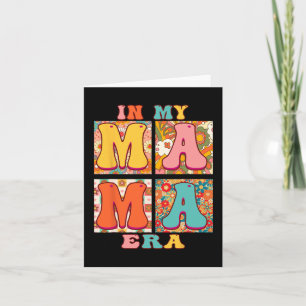 Cartão Família Na Minha Era Da Mamãe Groovy Floral Retro 