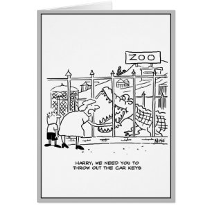 Cartão Família no Zoo. Pai Engolido pelo Alligador