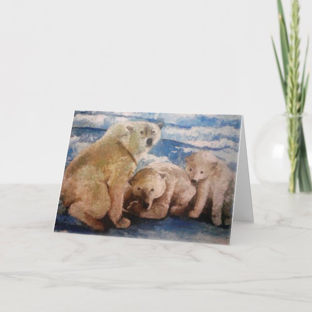 Cartão Família Polar Bear (Frente)