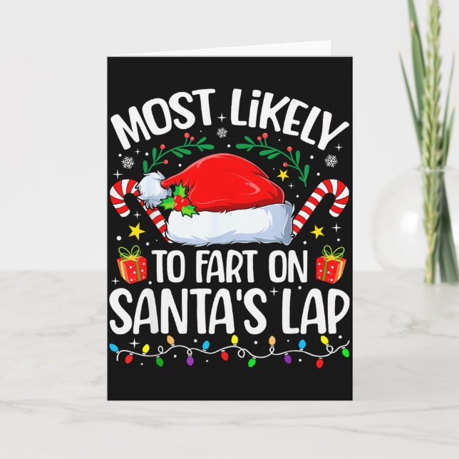 Cartão Family Christmas Most Likely To Fart On Santa's La (Frente)