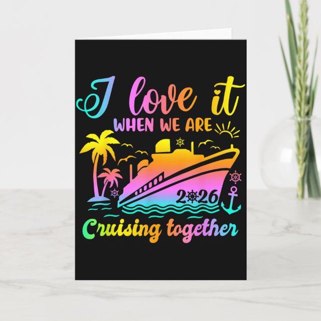Cartão Family Cruise 2026 I Love It When Were Cruisin Tog (Frente)