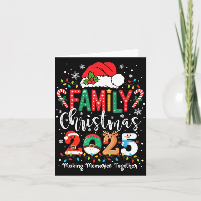 Cartão Family Funny Christmas Matching 2025 Santa Tee Paj (Frente)