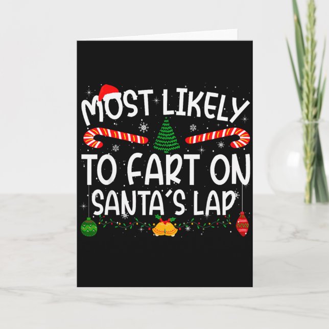 Cartão Family Matching Xmas Most Likely To Fart On Santa' (Frente)