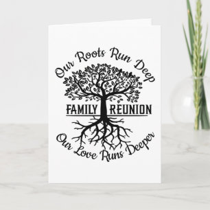 Cartão Family Reunion Family Tree Heart Roots
