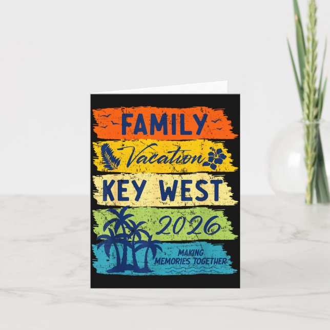 Cartão Family Vacation 2026 Key West Matching Summer Vaca (Frente)