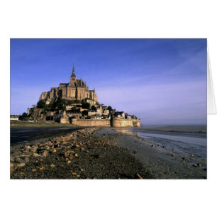 Cartão Famosa Fortaleza da Ilha de Le Mont St. Michel em