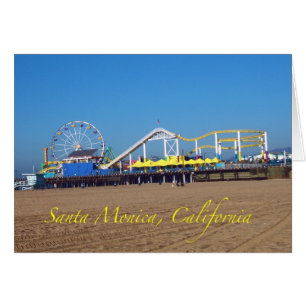 Cartão Famosos Papais noeis Monica, California Pier Ferri
