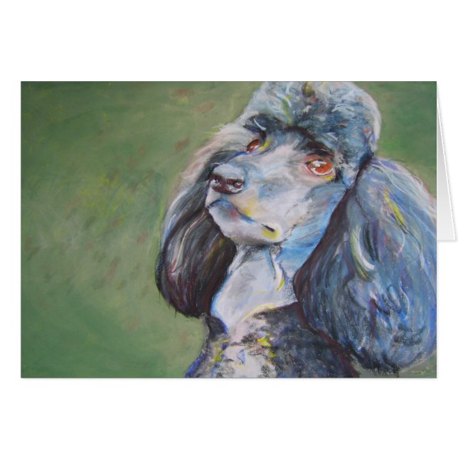 Cartão Fanfarrão, caniche padrão (Frente horizontal)