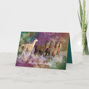 Cartão Fantasia da nuvem do lama - branco e lamas de