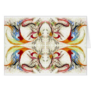 Cartão Fantasia das árvores e dos pássaros