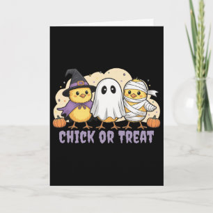 Cartão Fantasia de bruxa de frango Chick Or Treat para ho