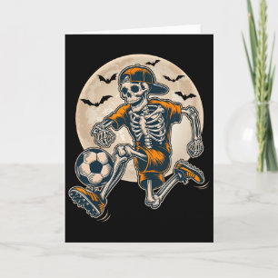 Cartão Fantasia de Esqueleto Engraçado de Futebol para Ho