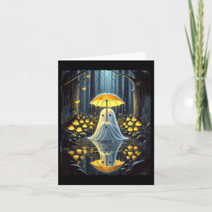 Cartão Fantasia de Fantasma Floral de Halloween Temporada