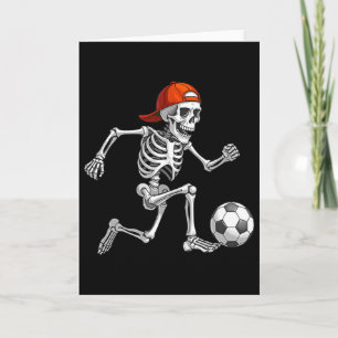 Cartão Fantasia de Futebol Esqueleto Engraçado para Homen