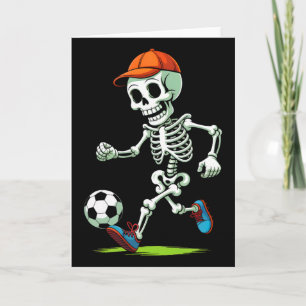 Cartão Fantasia de Halloween de Futebol de Esqueleto Engr