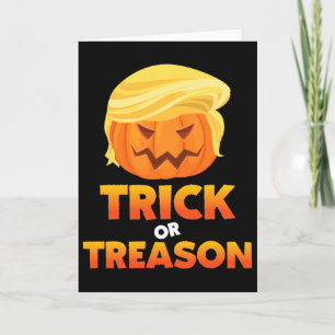 Cartão Fantasia de Halloween Traição ou Trapaça Anti Trum