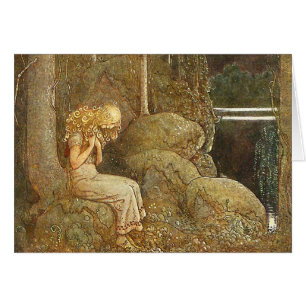 Cartão Fantasia de John Bauer do vintage/arte do conto de