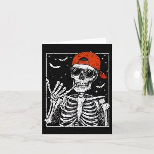 Cartão Fantasia de mão de esqueleto de rock para Hallowee