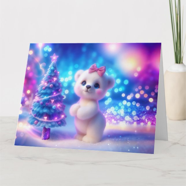 Cartão Fantasia de Natal do Bear Polar (Frente)