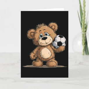Cartão Fantasia de Urso de Futebol Legal Para Amantes de