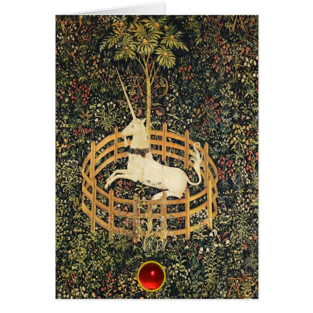 Cartão FANTASIA GÓTICA UNICORN - Natal VERDE FLORADO (Frente)