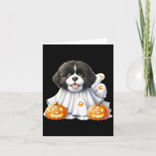 Cartão Fantasias de Cachorro Fantasma Preto e Branco de H