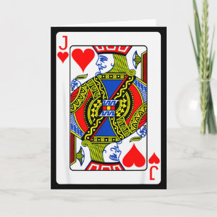 Cartão Fantasias de Carta de Baralho Valente de Copas no 