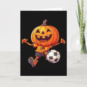 Cartão Fantasias de Futebol Esqueleto Abóbora de Hallowee