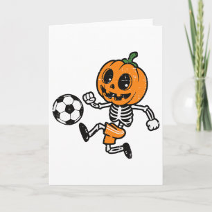 Cartão Fantasias de Futebol Esqueleto Abóbora de Hallowee