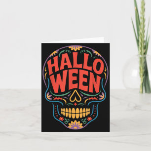 Cartão Fantasias de Halloween Crânio Tipografia Gráfico S