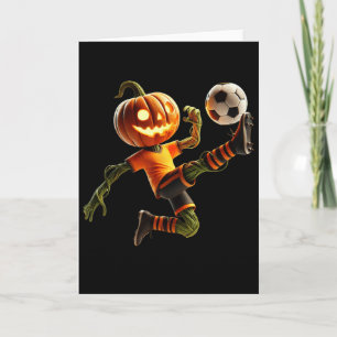 Cartão Fantasias de Halloween de Futebol com Rosto de Abó