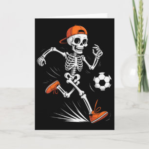 Cartão Fantasias de Halloween de Futebol Esqueleto Divert