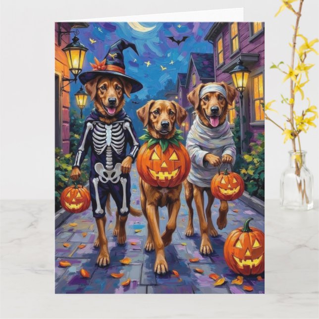Cartão Fantasias de Halloween para Cães Pastores da Anató (Flor Amarela)