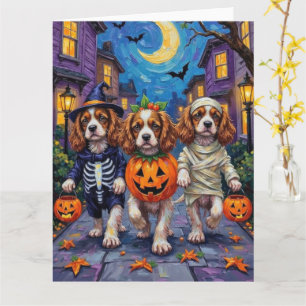 Cartão Fantasias de Halloween para Cavalier King Charles
