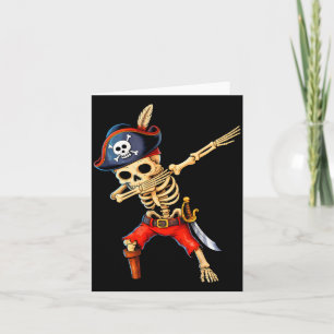 Cartão Fantasias de pirata esqueleto dabbing de halloween