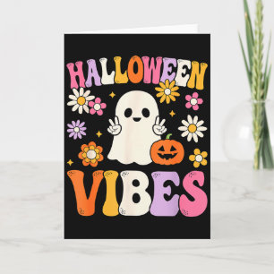Cartão Fantasias de Vibrações de Halloween Groovy Abóbora